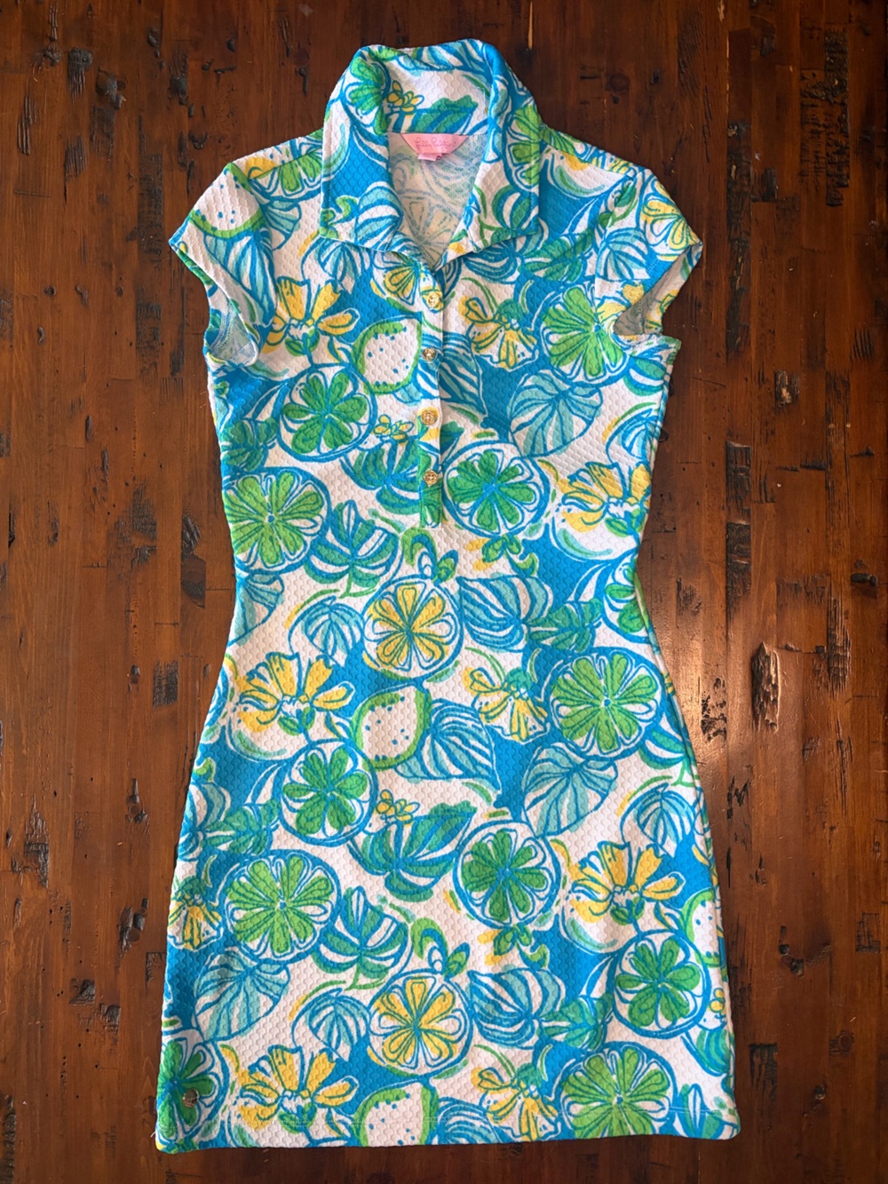 Lilly Pulitzer Blue, Green & Yellow Floral Mini Dress